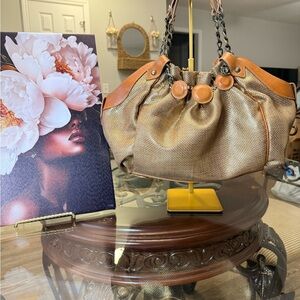 Christian Louboutin RARE Vintage Gold Metallic Shoulder Bag